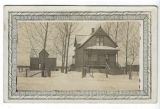 Postcard: Rppc Old House Location Unknown Azo Stamp Box