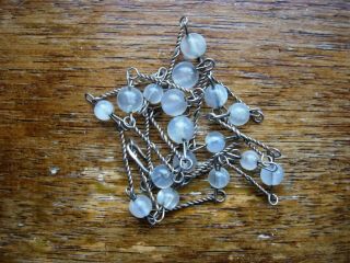 Vintage Arts And Crafts Design Moonstone And Silver Necklace Hand Made Sterling