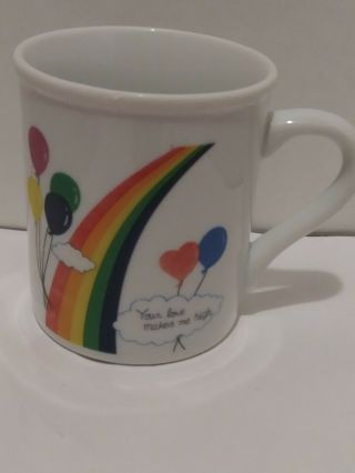 Vintage Rainbow Your Love Makes Me High Coffee Cup Mug Lgbtq Pride