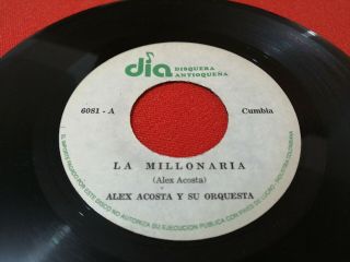 Alex Acosta Y Su Orquesta / La Millonaria Rare 45 Rpm Cumbia Listen