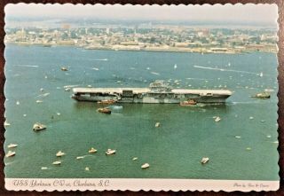 Vintage 1976 Us Navy Aircraft Carrier Uss Yorktown Cv - 10 Postcard