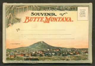 Vintage Souvenir Postcard Folder Butte Montana