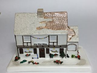 Vintage Coalport Cottage " The Toy Shop " Pastille Burner Applied Flowers