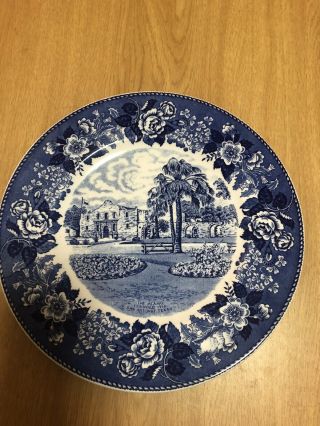 Vintage Alamo Cradle Of Texas Liberty Plate Blue China
