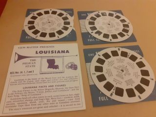 Vintage Usa Viewmaster 1956 Louisiana 3 Reels,  Sleeves & Booklet