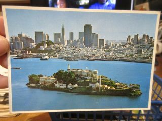 Vintage Old Postcard California San Francisco Alcatraz Island Prison Jail Bay