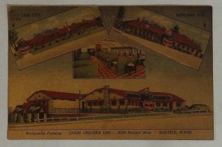 Coon Chicken Inn Seattle Washington Wa Portland Or Salt Lake Postcard Vintage M
