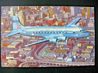Pan American World Airways - Douglas Dc - 4 Clipper - Vintage Postcard View