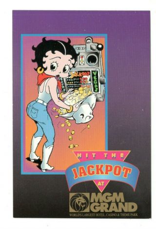 Betty Boop Slot Machine Mgm Grand Las Vegas Vintage 4x6 Postcard Af30