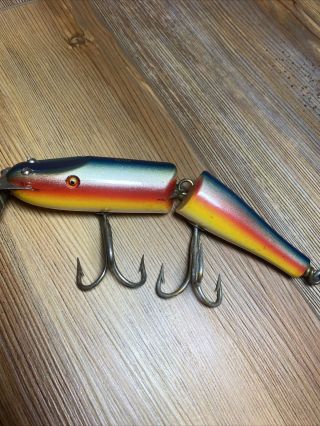 Vintage Fishing Lure Creek Chub Jointed Pikie Rainbow Heavy Hardware Musky Pike