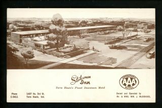 Indiana In Vintage Postcard Terre Haute Statesman Inn Aaa Downtown Motel