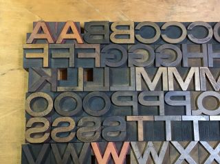 Antique VTG Hamilton Wide Wood Letterpress Print Type Block A - Z Letters ’s Set 2