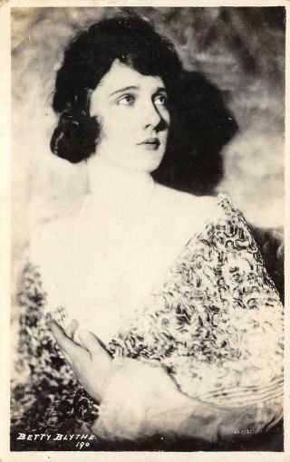 Rppc Betty Blythe Silent Film Actress Movie Star Ca 1910s Vintage Postcard