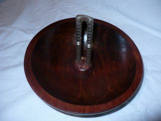 Vintage Baribocraft Canada Teak Wood Nut Bowl With Metal Nut Cracker