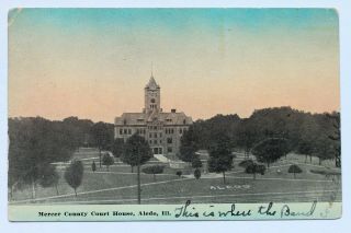 Old Postcard Mercer County Court House,  Aledo,  Illinois