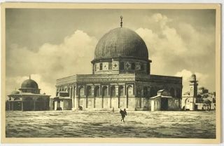 Vintage Palestine Post Card Photo/ Jerusalem Dome Of The Rock/ 1930 
