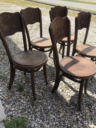 Vintage Bentwood Bistro Chair Ice Cream Parlor Wood Wooden Chairs 5