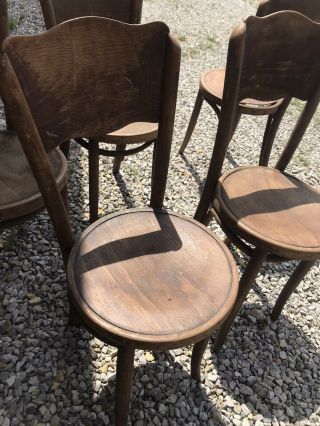 Vintage Bentwood Bistro Chair Ice Cream Parlor Wood Wooden Chairs 5 3