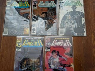 The Punisher 1 - 5 (jan 1986,  Marvel) Newstand
