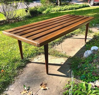 Vintage Mid - Century Modern Slat Coffee Table/bench 48x19 " Style Of George Nelson