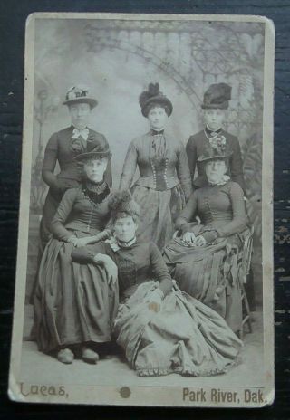 Antique Cabinet Photo The Odin Sisters 6 Attractive Ladies Women Park River Dak.