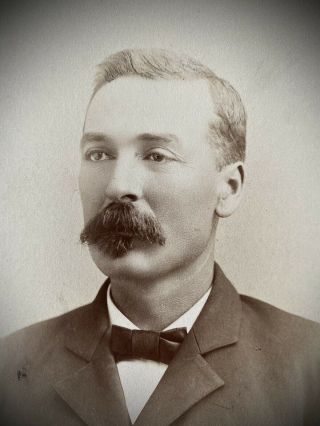 Antique 1890s Cabinet Photo Of Handsome Man With Trimmed Goatee Middletown,  Oh