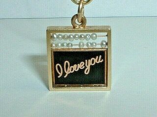 Vintage 14k Yellow Gold Chinese Abacus I Love You Chalkboard Walter Lampl Charm