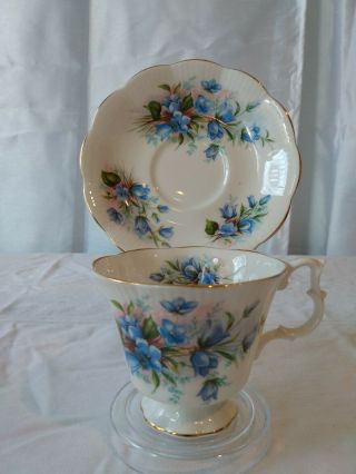 Royal Albert Tea Cup Bone China Teacup And Saucer Blue Flowers