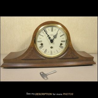 Vintage Howard Miller Model 612 - 374 Tambour Westminster Chime Mantle Clock & Key