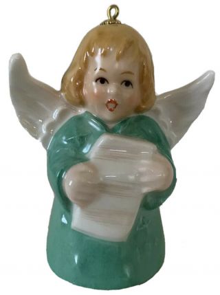 1981 Goebel Annual - Angel Bell - Christmas Ornament 6th Edition - - Teal Dress