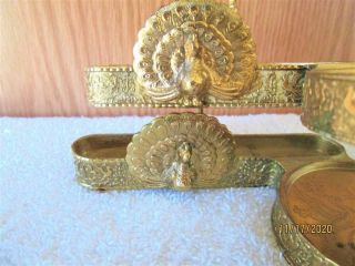 2 Vintage Andrea Peacock Gold Ornate Brass Tea Cup & Plate Displays Stand Japan