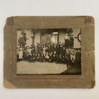 Antique Cabinet Card Photograph Children Boys Girls School Orphanage Group Photo