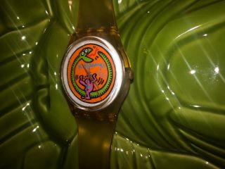 Rare Vintage Keith Haring Swatch Serpent Gz102 1986 Limited Edition