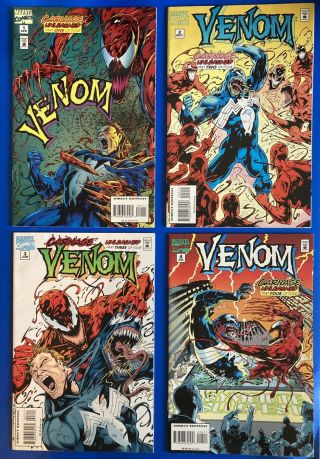 Venom : Carnage Unleashed 1 - 4 Complete Set Issues 1,  2,  3,  & 4 All Nm - Marvel
