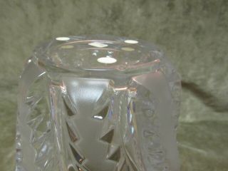 Vintage Signed Lalique France Lobelia Crystal Frosted Fern Leaf Swirl Vase Glass 3