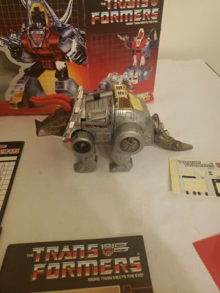 Vintage 1985 Hasbro G1 Transformers Autobot Dinobot Slag 2