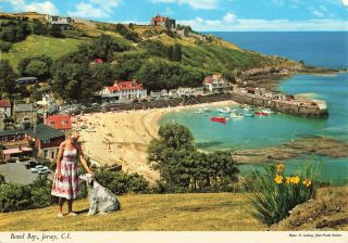 Rare Vintage Scenic Postcard - Rozel Bay - Channel Islands Jersey,  U.  K.