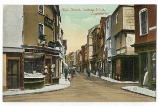 Herefordshire Leominster High Street Looking West Vintage Postcard 9.  11
