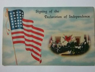Philadelphia Pa Declaration Independence Old Glory American Flag Postcard