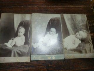 Byrne & Co Richmond 3x Large Cdv Cabinet Cards Of A Baby Boy