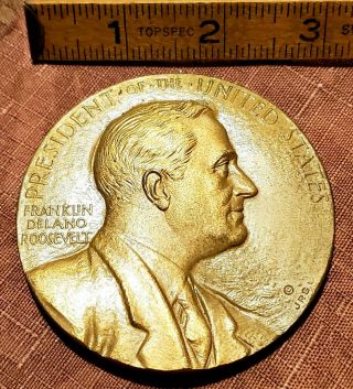 Vtg 1945 Franklin Roosevelt Fdr Inaugural Jrs Medal - President Token Bronze