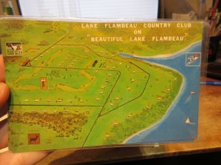 Vintage Old Postcard Wisconsin Lake Flambeau Country Club Ladysmith Golf Course
