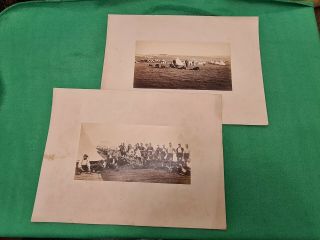 2 X Vintage Black And White Photographs Military Army Camp