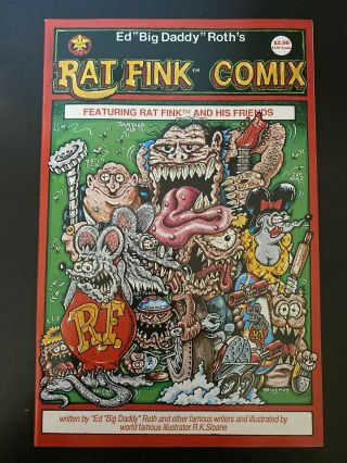 Very Rare Rat Fink Comix 1 Ed " Big Daddy " Roth (1987) R.  K.  Sloan 1st Print