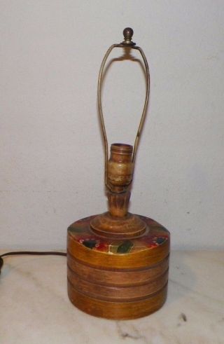 Vintage Coronado Wooden Hand Painted Table Lamp Circa 1930 15 1/2 " Tall