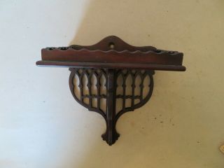 Small Antique Carved Scroll Rosewood Wall Shelf W Gallery Detail