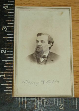 Cdv Civil War Era Harry B.  Felt Mansfield Oh 15th Ohio Infantry? Revenue Stamp
