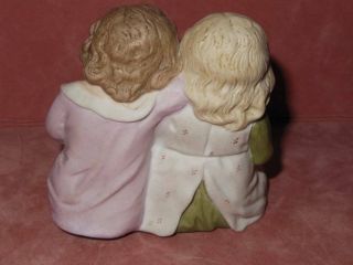 ANTIQUE GERMAN PIANO BABY GIRLS WITH CAT FIGURINE 2