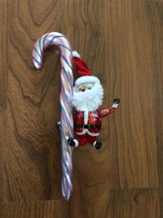 Vintage Christopher Radko Ornament Santa With A Candy Cane