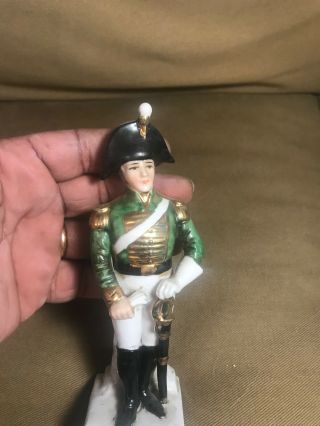 Vintage Military Napoleonic War Porcelain Figure - 9.  5 "